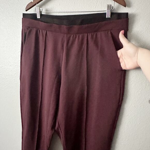 Athleta Venice Pintuck Pull On Pants Antique Burgundy Women’s Size XL - Picture 3 of 13